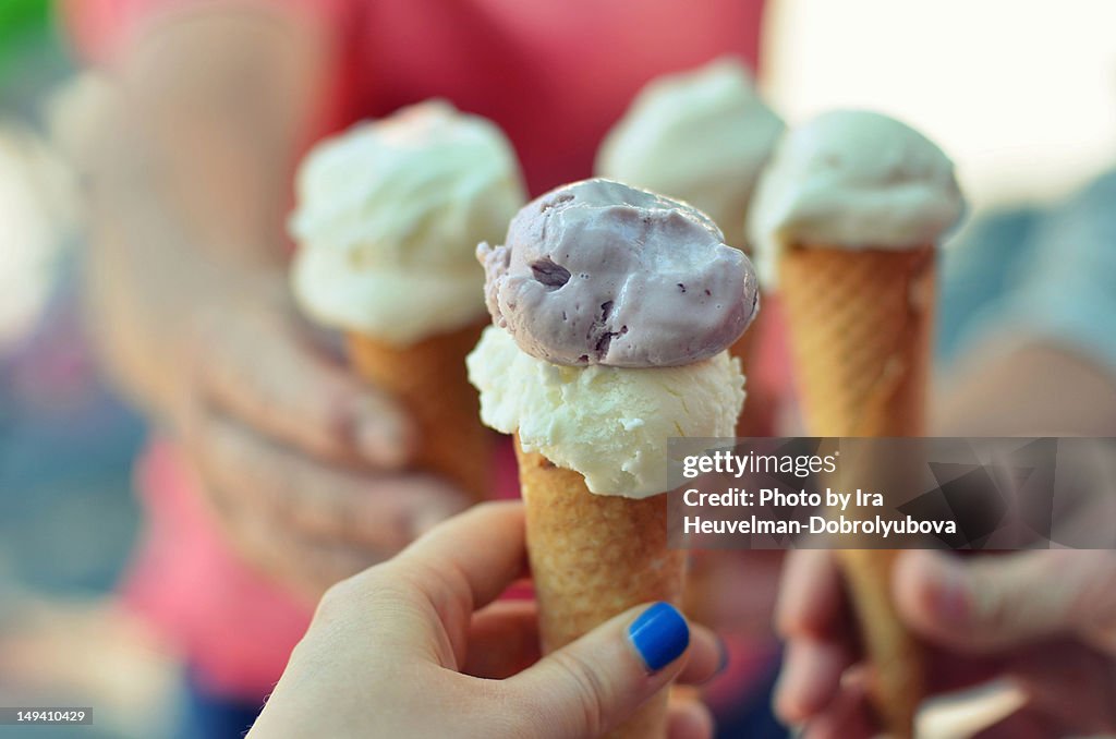 Cherry and lemon gelato ice cream