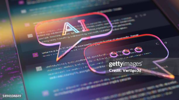 ai chatbot - concetto digitale di intelligenza artificiale - scrittura digitale foto e immagini stock
