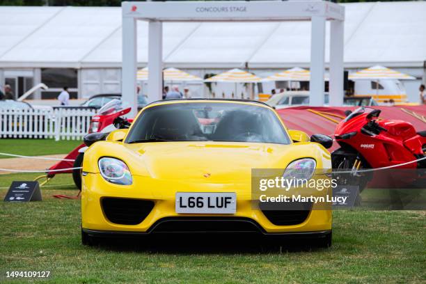 The Porsche 918 seen at London Concours. Each year some of the rarest cars are displayed at the Honourable Artillery Company grounds in London.