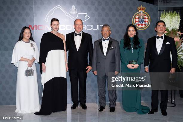 Guest, Princess Charlene of Monaco, Prince Albert II of Monaco, King of Malaysia Abdullah Shah, guest and Tengku Hassanal Ibrahim Alam Shah attend...