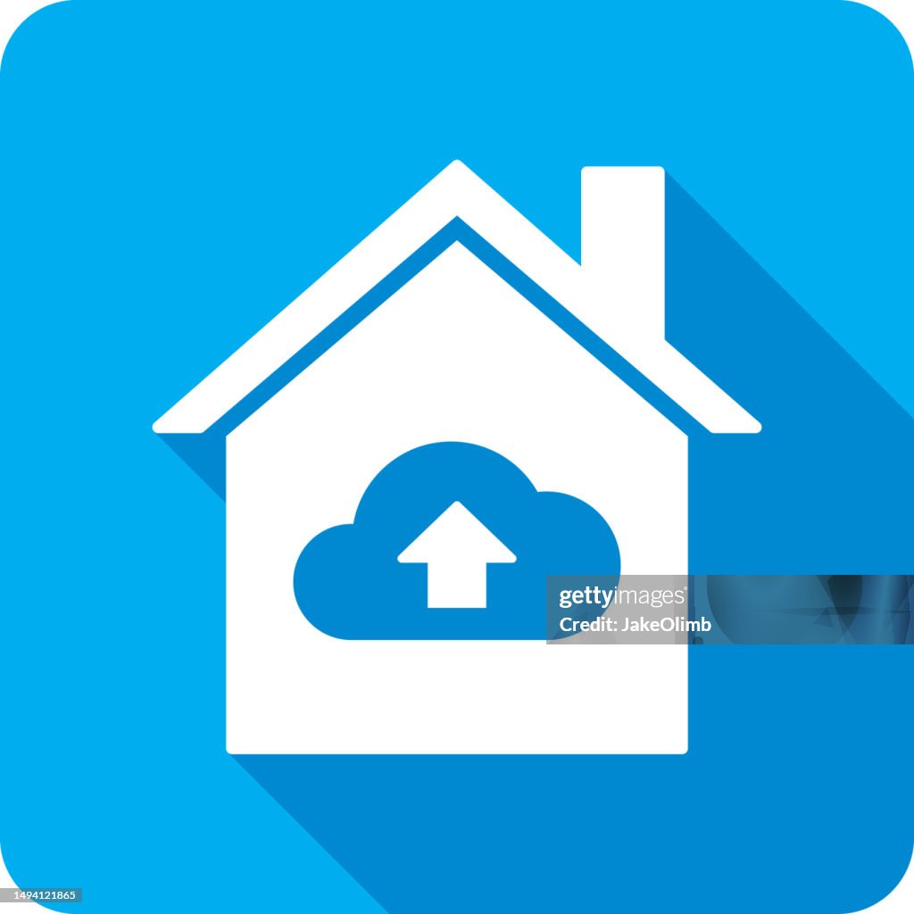 House Cloud Upload Icon Silhouette