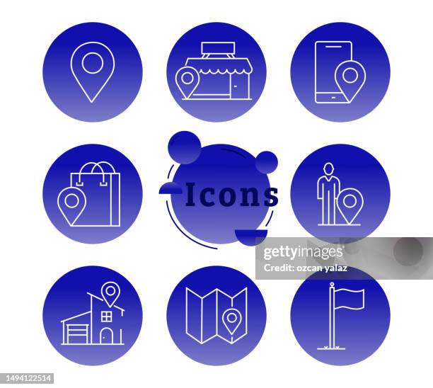 map and navigation infographic template editable stroke. navigation , map , gps , location , address - cell signaling pathway stock illustrations