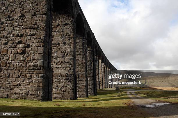 ribble viaduct in sun - ribblehead viaduct stock pictures, royalty-free photos & images