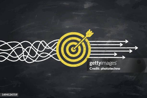 goal solution concepts on blackboard background - man solid background stock illustrations