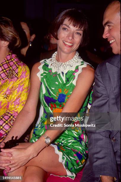 View of British-American fashion editor & journalist Anna Wintour during Paris Haute Couture Fashion Show and Cocktail Party at the Paramount Hotel,...