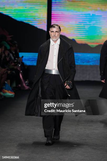 Reynaldo Gianecchini model and actor walks the runway at Lino Villaventura fashion show during Sao Paulo Fashion Week N55 SPFW Fall/Winter 2024 at...
