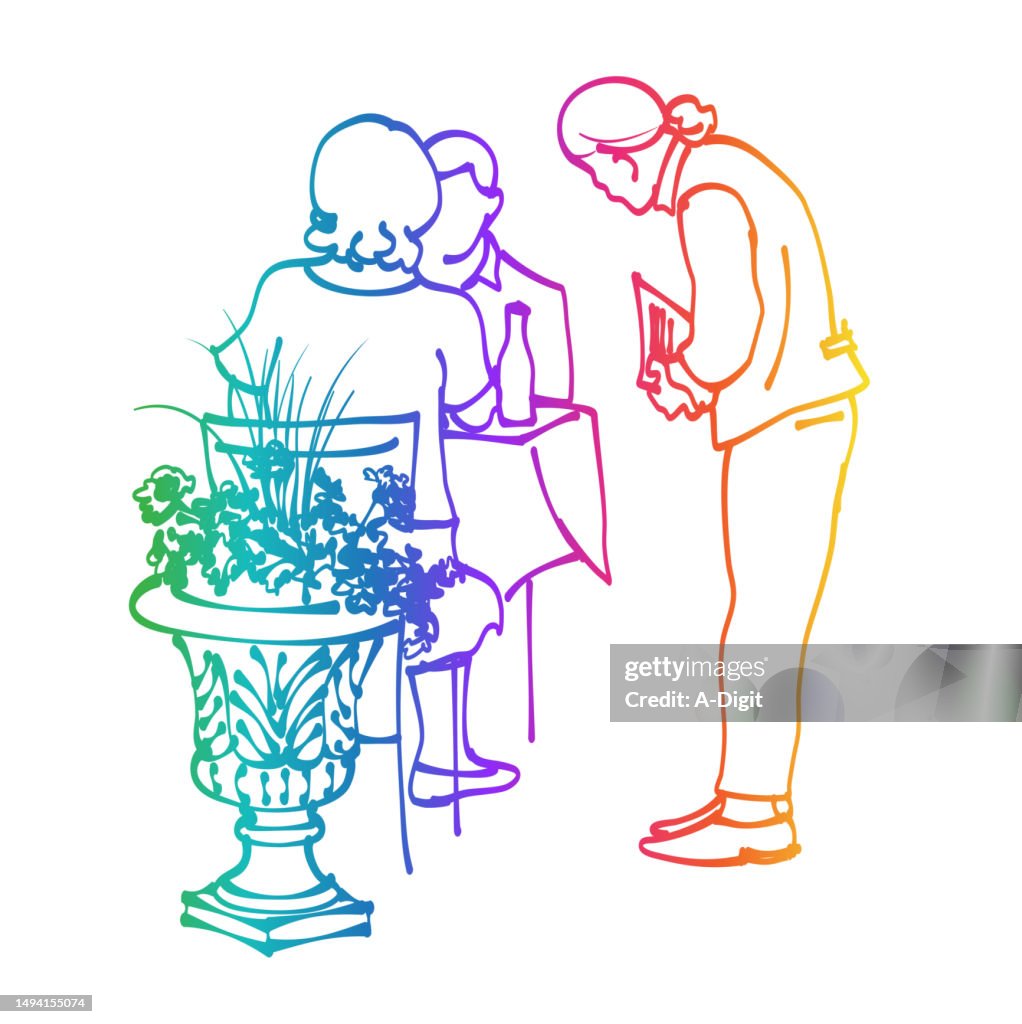 Paris Cafe Waiter Rainbow