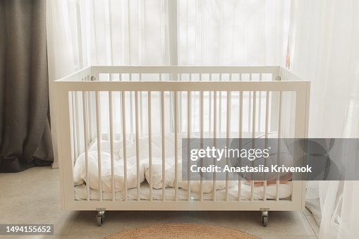 White Wooden Crib With Bars High-Res Stock Photo Getty Images