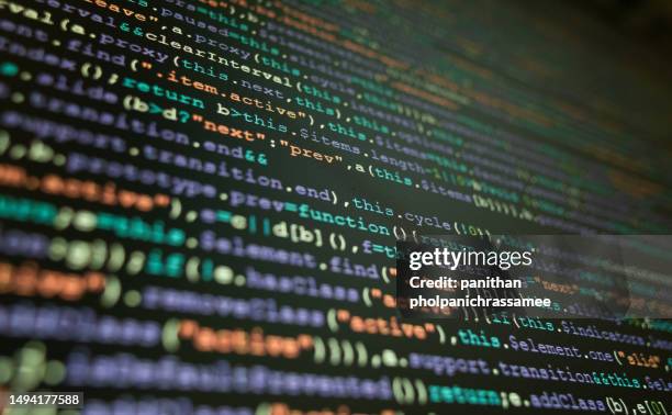 macro of programming coding in screen. - computer code stock pictures, royalty-free photos & images