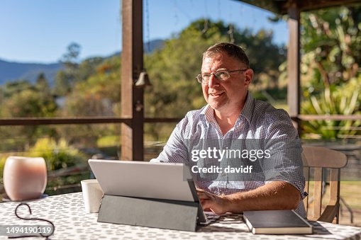 Farmer using a tablet computer Farmer using a tablet computer