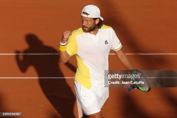 Lucas Pouille of France during day 1 of the 2023 French Open, Roland-Garros 2023, second Grand Slam tennis tournament of the season at Stade...