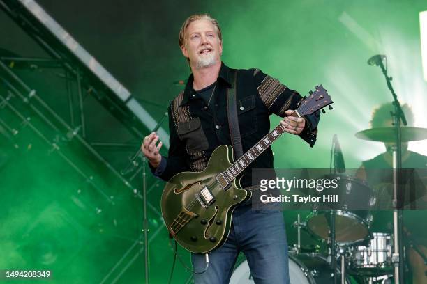Josh Homme of Queens of the Stone Age performs during the 2023 Boston Calling Music Festival at Harvard Athletic Complex on May 28, 2023 in Boston,...