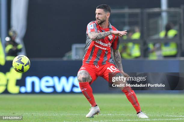 Cremonese footballer Cristian Buonaiuto during the match between Lazio and Cremonese at the Stadio Olimpico on May 28, 2023 in Rome, Italy.