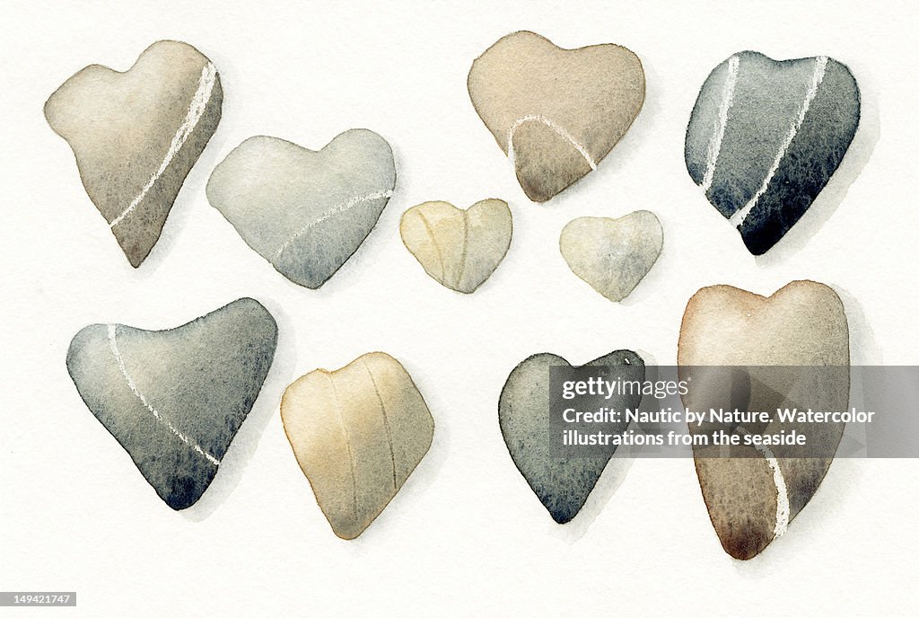 Heart shaped pebbles