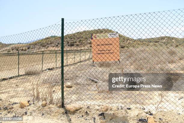 Detail of the plot of land contaminated by the nuclear accident in Palomares, on May 29, 2023 in Almeria . On the morning of January 17 a...