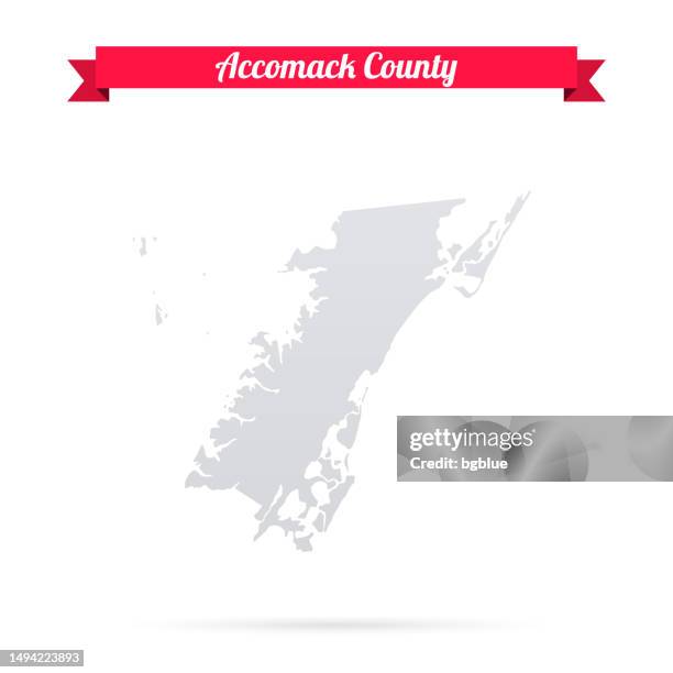 accomack county, virginia. map on white background with red banner - accomack county stock illustrations