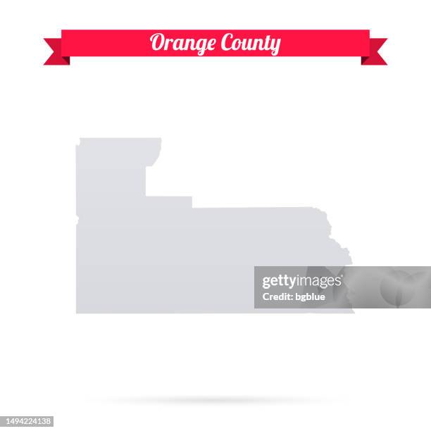 orange county, florida. map on white background with red banner - orlando vector stock illustrations