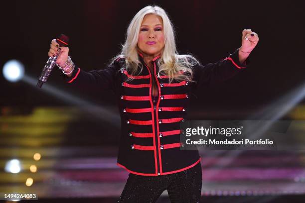 British singer Samantha Fox during the broadcast The best years. Rome , May 28th, 2023