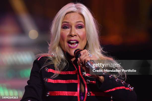 British singer Samantha Fox during the broadcast The best years. Rome , May 28th, 2023