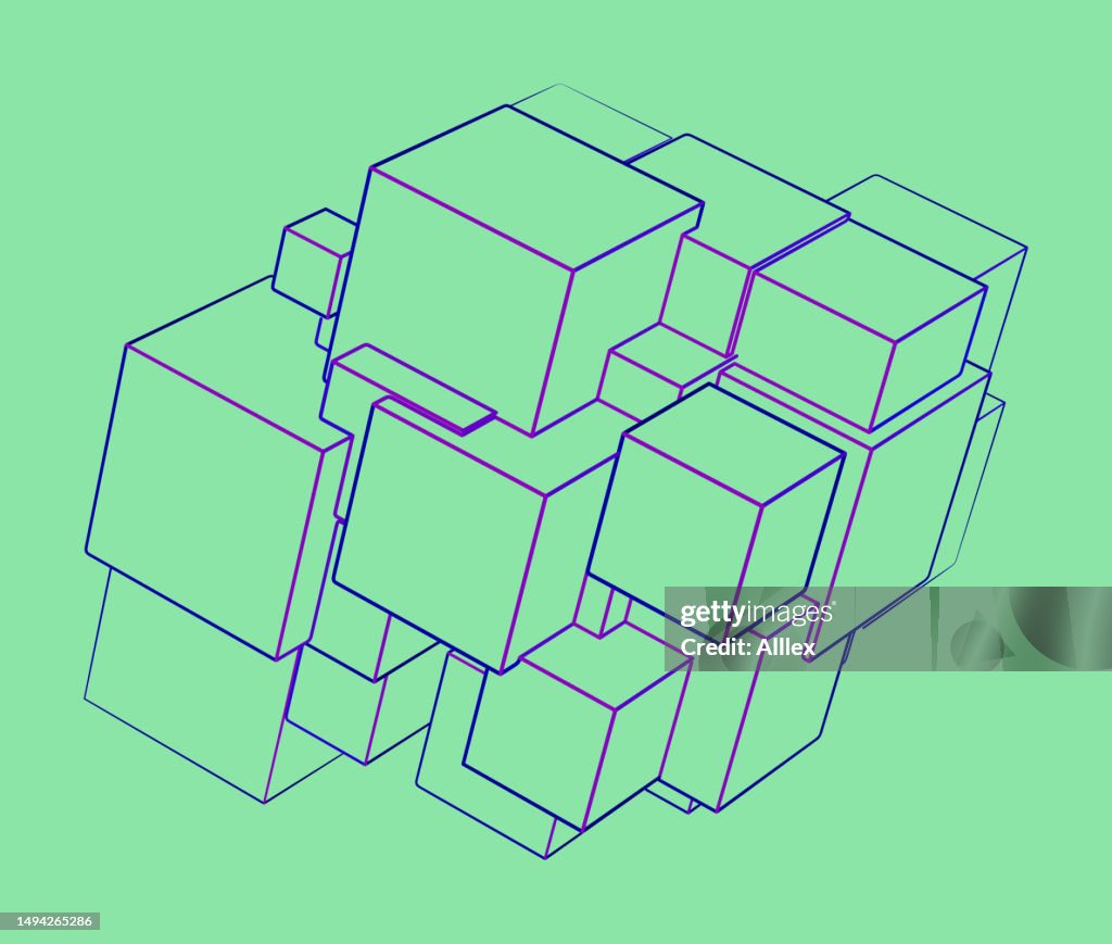 Line Wired Graph Shape Frame Illustration High-Res Vector Graphic ...