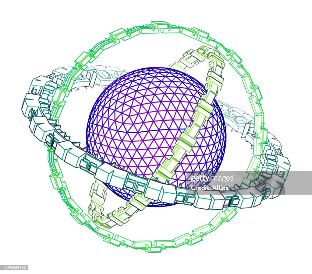 Line Wired Graph Shape Frame Illustration High-Res Vector Graphic ...