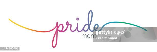 lgbt pride month. rainbow spectrum vector stock illustration - pride vector text stock illustrations