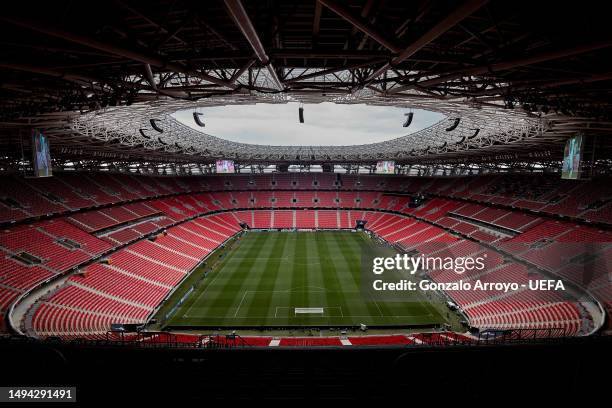 General view of the bowl on day minus 2 before the UEFA Europa League 2022/23 final match between Sevilla FC and AS Roma on May 29, 2023 in Budapest,...