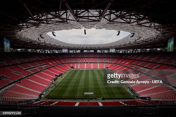 General view of the bowl on day minus 2 before the UEFA Europa League 2022/23 final match between Sevilla FC and AS Roma on May 29, 2023 in Budapest,...