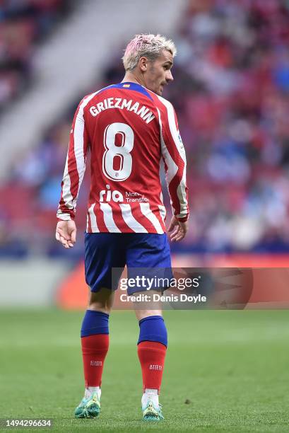 Antoine Griezmann of Atletico de Madrid looks on during the LaLiga Santander match between Atletico de Madrid and Real Sociedad at Civitas...