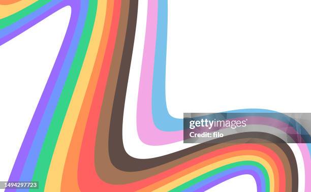 stockillustraties, clipart, cartoons en iconen met rainbow pride month line design element - regenboog