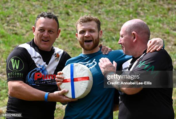 Matt Crolla , aged 28 from Salford, wins the first men's downhill Cooper's Hill Cheese race on May 29, 2023 in Gloucester, United Kingdom. This year,...