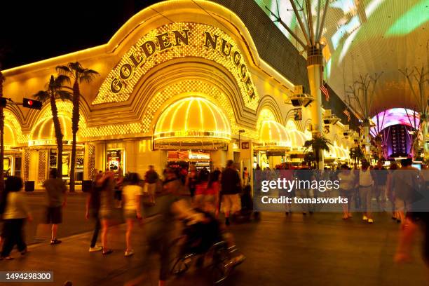 golden nugget casino in las vegas - downtown las vegas stock pictures, royalty-free photos & images