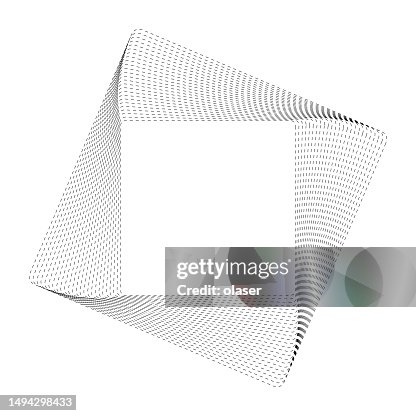 Dashed Rotating Square Turning Square Shape Made Of Thin Dashed Lines High-Res Vector Graphic ...