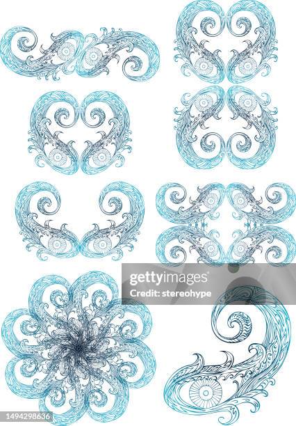 visionary eyes set - seafood terrine stock illustrations