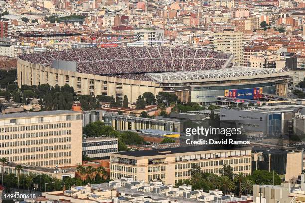 General view of Spotify Camp Nou stadium during the last game there before renovation during the LaLiga Santander match between FC Barcelona and RCD...
