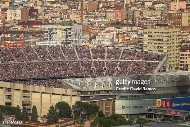 General view of Spotify Camp Nou stadium during the last game there before renovation during the LaLiga Santander match between FC Barcelona and RCD...