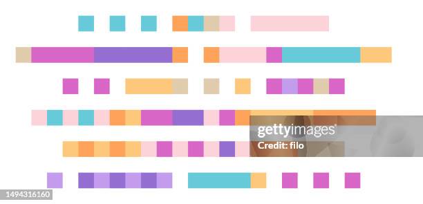 modern pixel transition abstract lines - dna sequencing gel stock illustrations