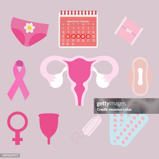 menstrual calendar, menstrual cycle, pregnancy and ovulation control concept. 
calendar, menstruation, woman - ovulation stock illustrations