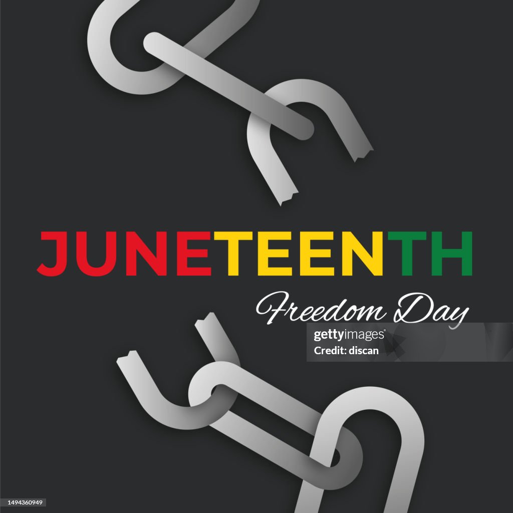 Juneteenth freedom breaking chains concept.