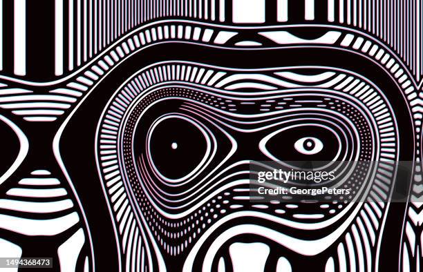 futuristic artificial intelligence background with glitch technique - pareidolia stock illustrations