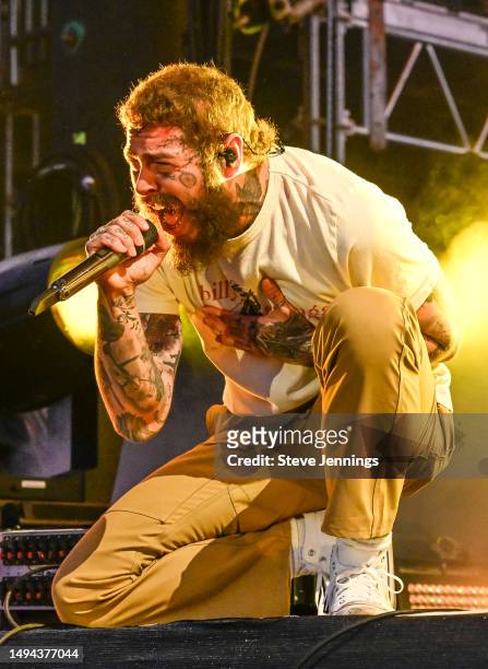 Post Malone performs on Day 1 of BottleRock Napa Valley Music Festival at Napa Valley Expo on May 26, 2023 in Napa, California.