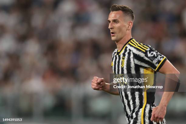 Arkadiusz Milik of Juventus during the Serie A match between Juventus and AC Milan at Allianz Stadium on May 28, 2023 in Turin, Italy.