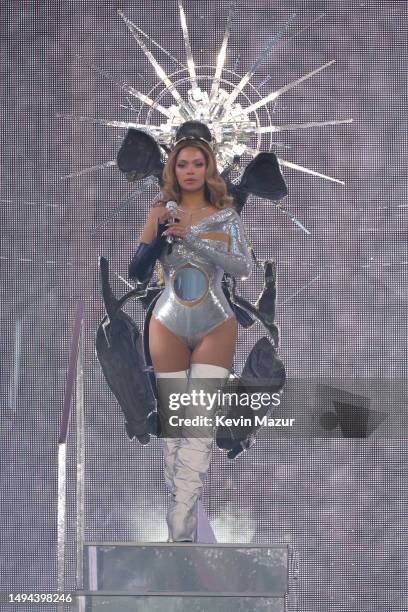 May 29: Beyoncé performs onstage during the “RENAISSANCE WORLD TOUR” at the Tottenham Hotspur Stadium on May 29, 2023 in London, England.