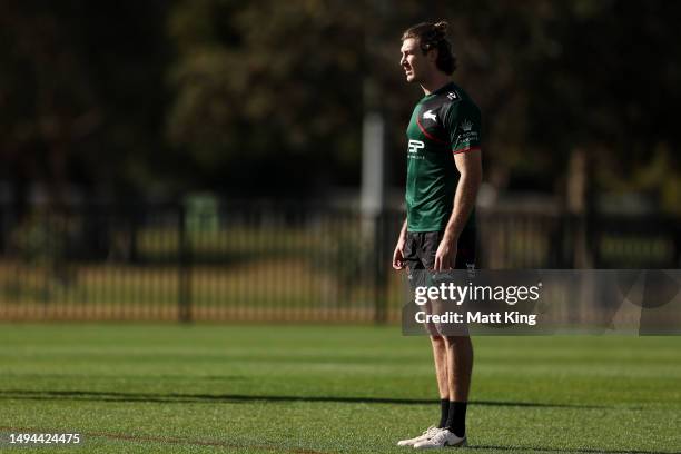 Campbell Graham looks on during a South Sydney Rabbitohs NRL training session at USANA Rabbitohs Centre on May 30, 2023 in Sydney, Australia.