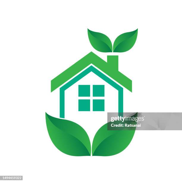 illustrations, cliparts, dessins animés et icônes de éco maison - bâtiment écologique