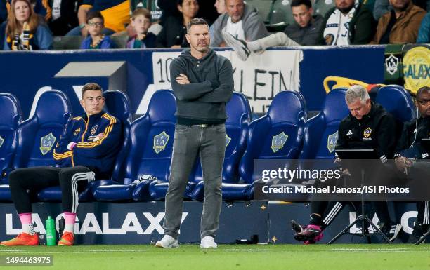 Greg Vanney of the LA Galaxy observing his quad in action during a regular season game between Charlotte FC and Los Angeles Galaxy at Dignity Health...