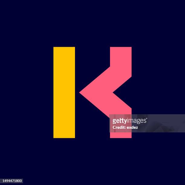 logo design with letter k - letter k stock illustrations