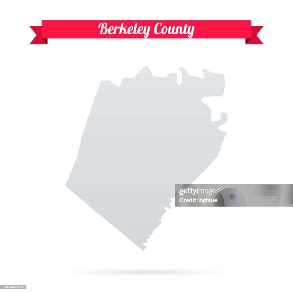 Berkeley County, West Virginia. Map on white background with red banner