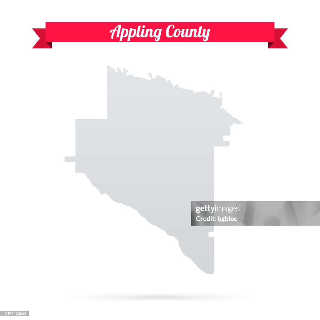 Appling County Map Appling County Georgia Map On White Background With Red Banner High-Res ...
