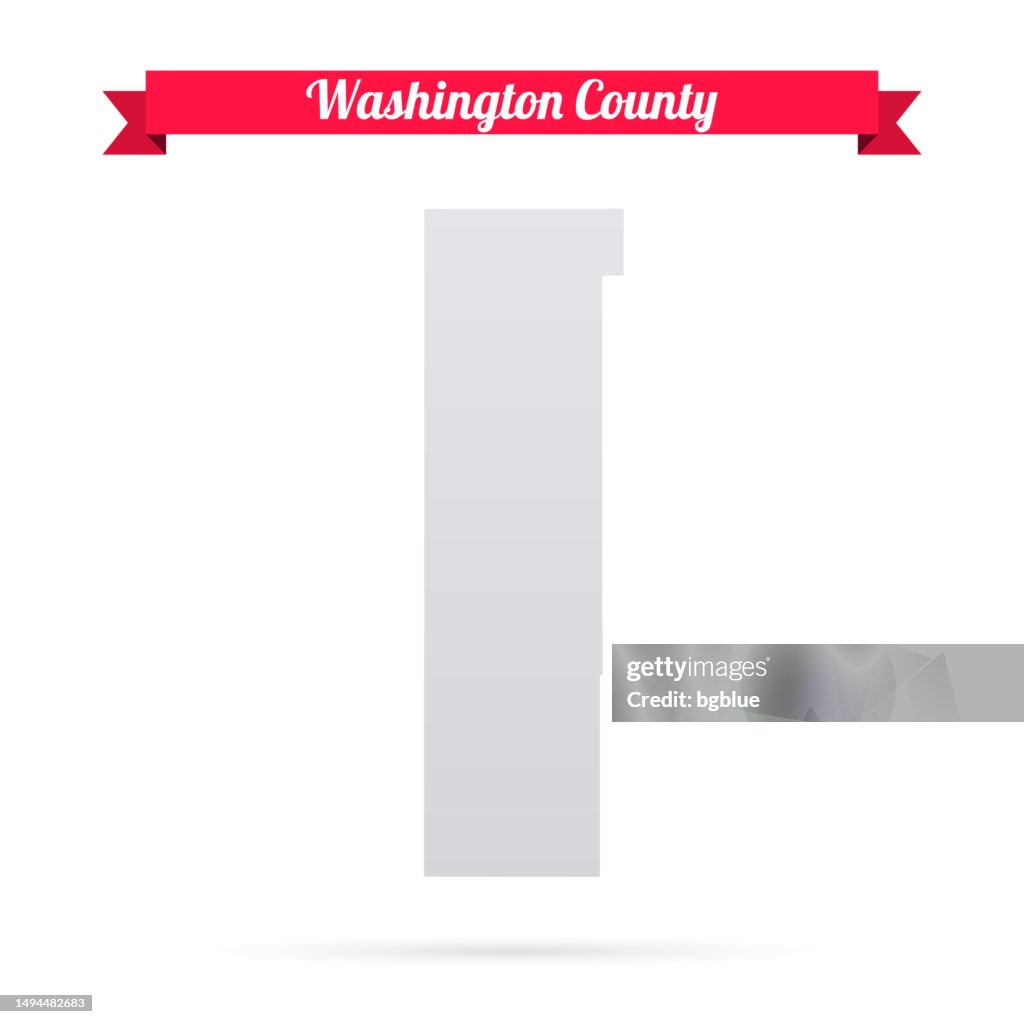 Washington County, Oklahoma. Map on white background with red banner